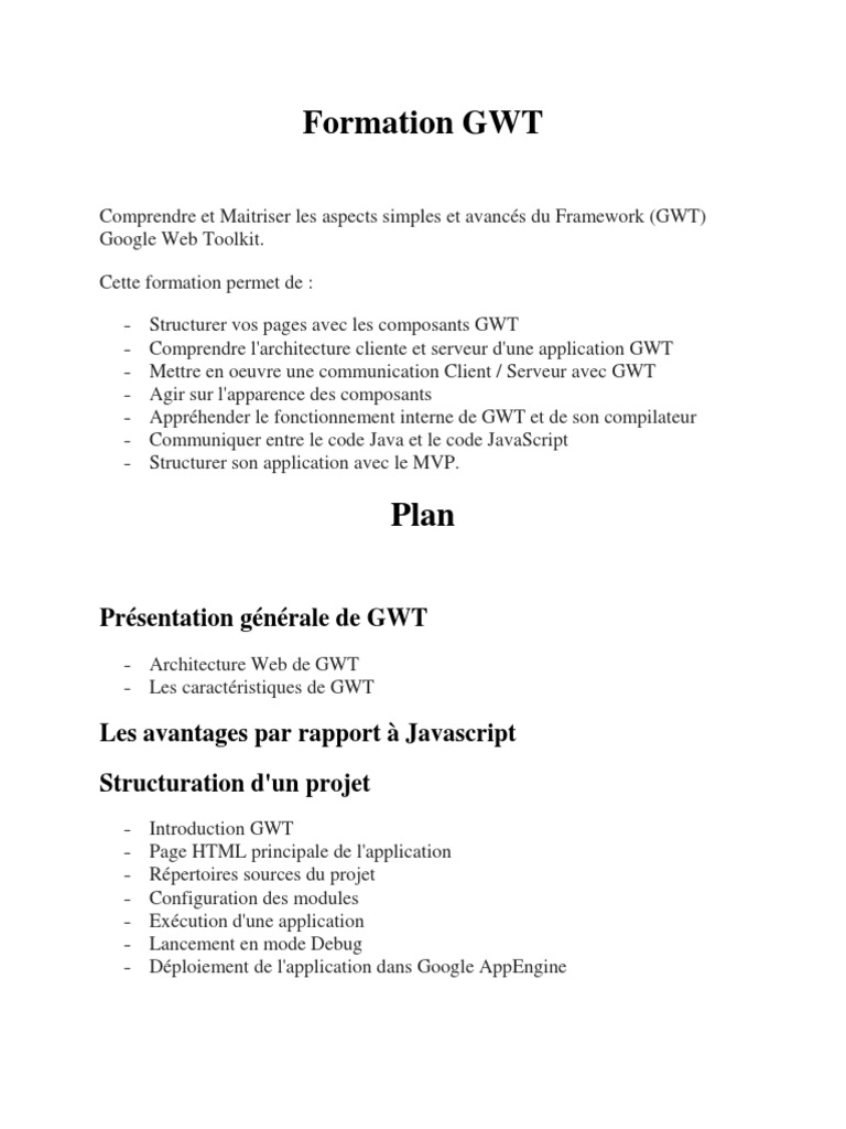 Formation Avancée GWT en 3 Jours | PDF | JavaScript | Application