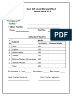 Result Card