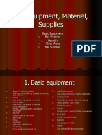 Bar Equipment, Material, Supplies