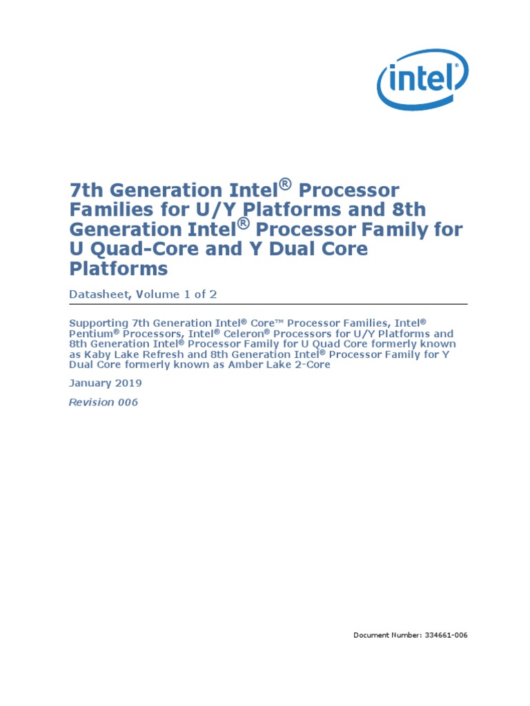 7th Gen Core Family Mobile U Y Processor Lines Datasheet Vol 1 Hdmi Intel
