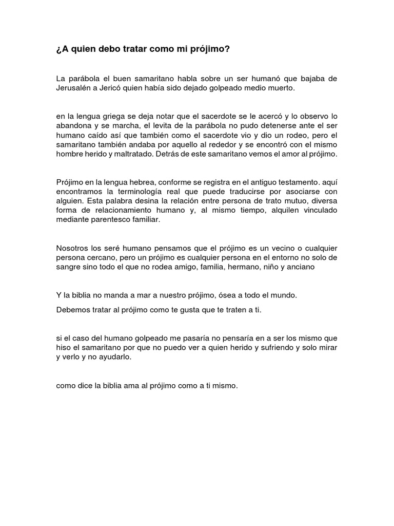 A Quien Debo Tratar Como Mi Prójimo | PDF | Filosofía