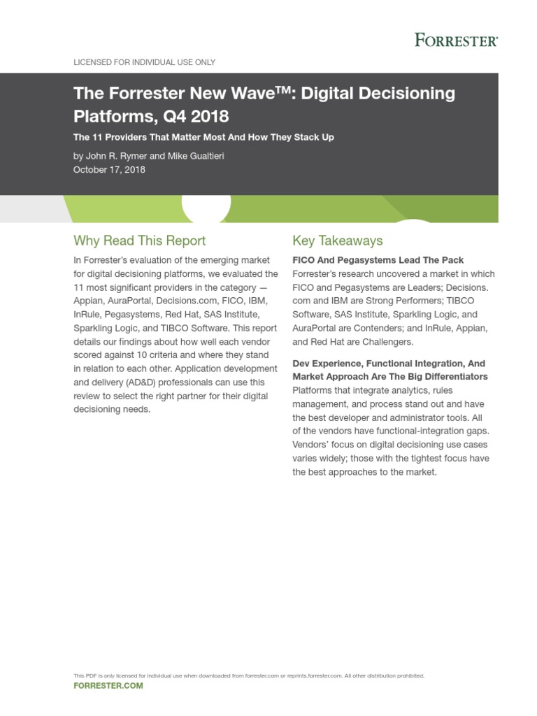 The Forrester New Wave D PDF | PDF | Business Process | Sas (Software)