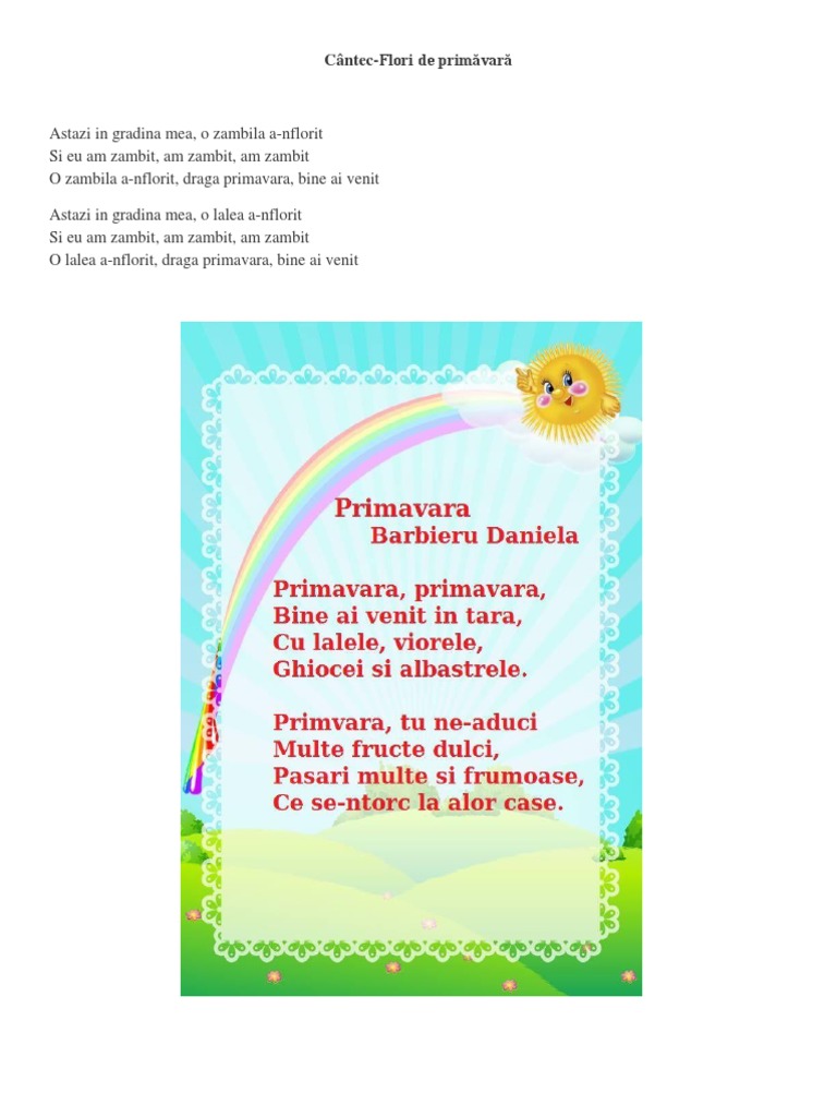 Cantec Flori De Primavara Docx