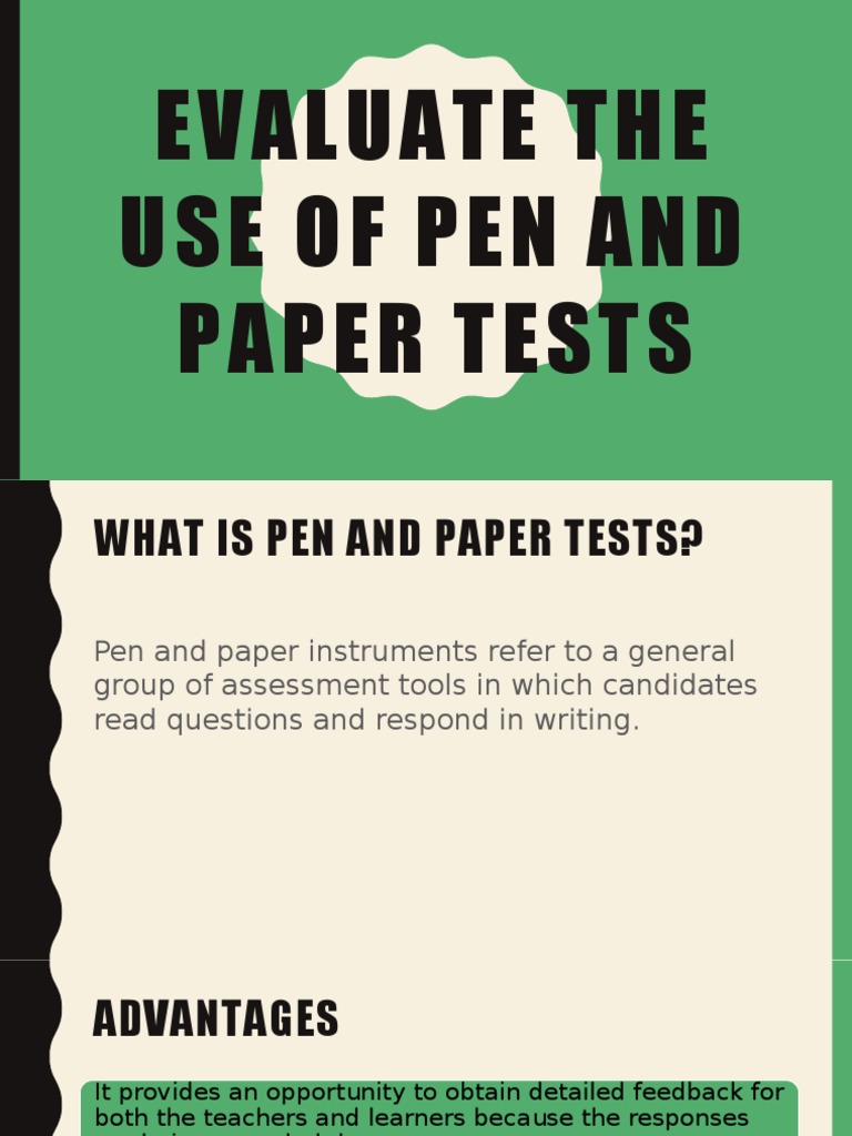 Pen and Paper Test PDF
