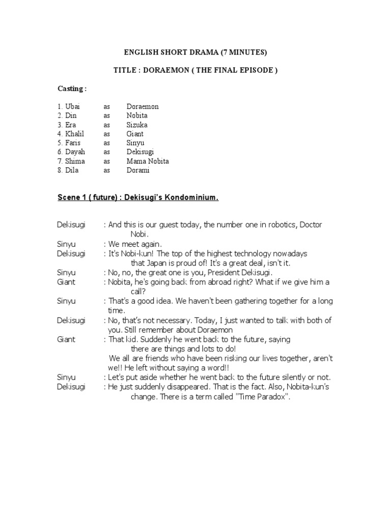 English Short Drama Script Pdf