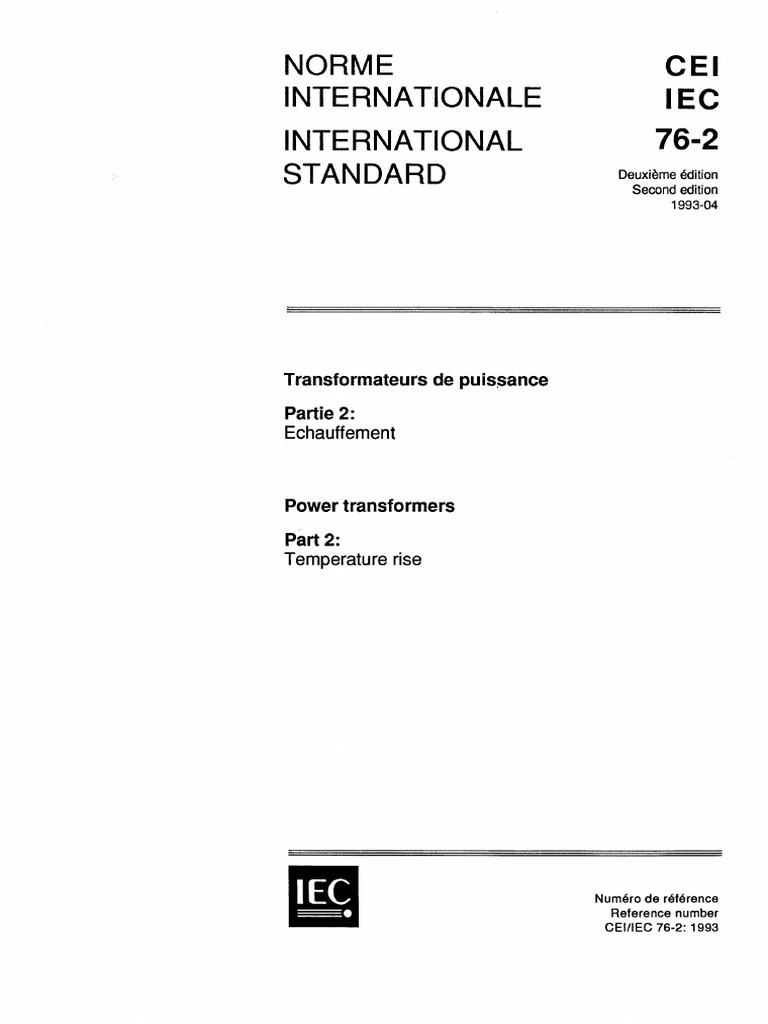 IEC 600762 Power Transformers Temperature Rise