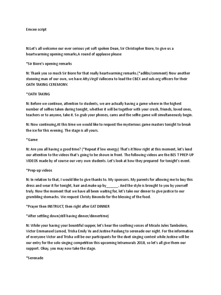 Emcee Mc Opening Speech Example PDF, 51% OFF
