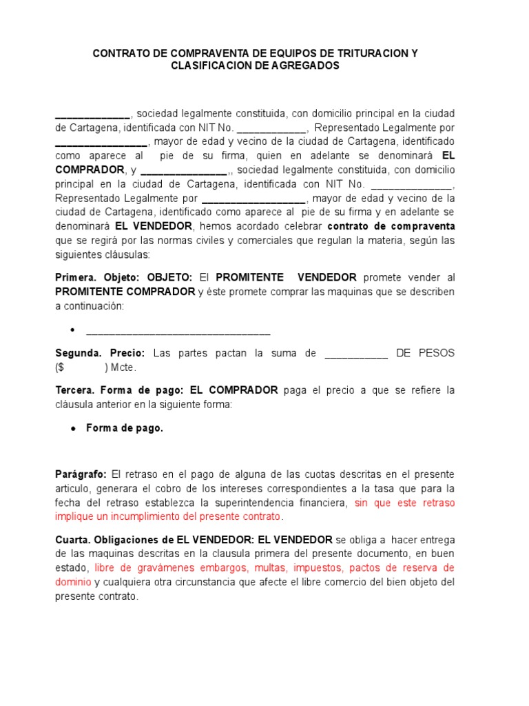 Contrato de Compraventa de Maquina II