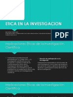 Etica en La Investigacion