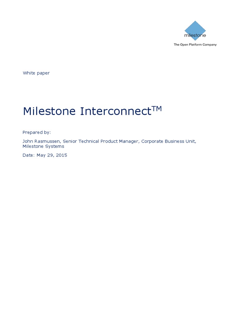 Milestone Interconnect White Paper PDF Surveillance Server