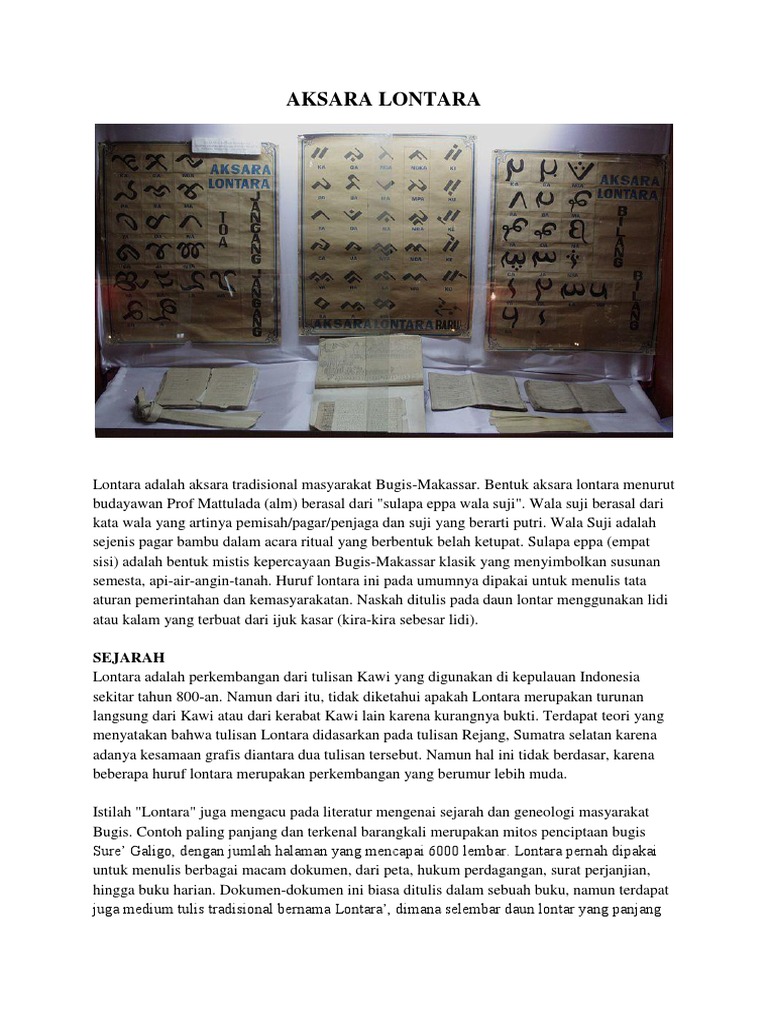 Aksara Lontara | PDF | Sejarah | Klasik