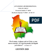 Libro de Registros Iglesia Evangelica de Dios Boliviana