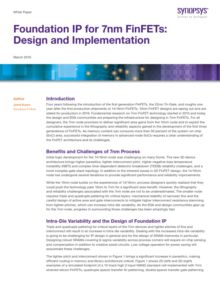 Foundation Ip For 7nm Finfets WP | PDF | Semiconductor Device ...