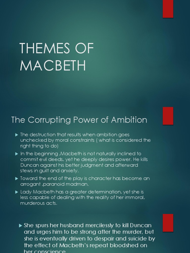 Themes of Macbeth PDF Macbeth Psychology