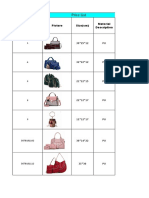 Price List: Product No. Picture Size (CM) Material Description