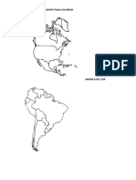 Mapa de América Del Norte, America Del Sur, Centroamerica, America para Colorear
