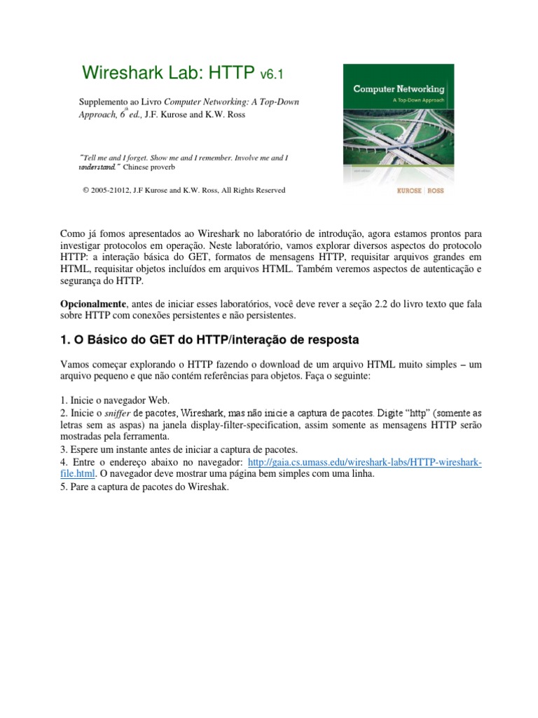 Análise de Protocolos HTTP com Wireshark | PDF | Protocolo de ...
