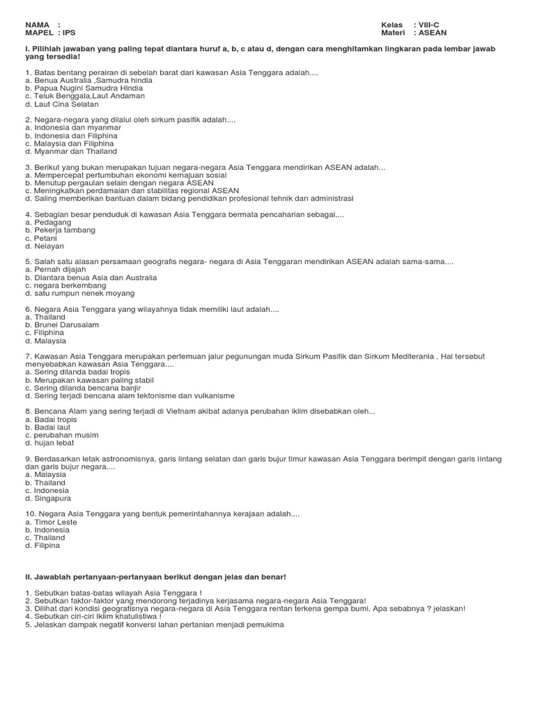 Tugas Ips Asean Pdf