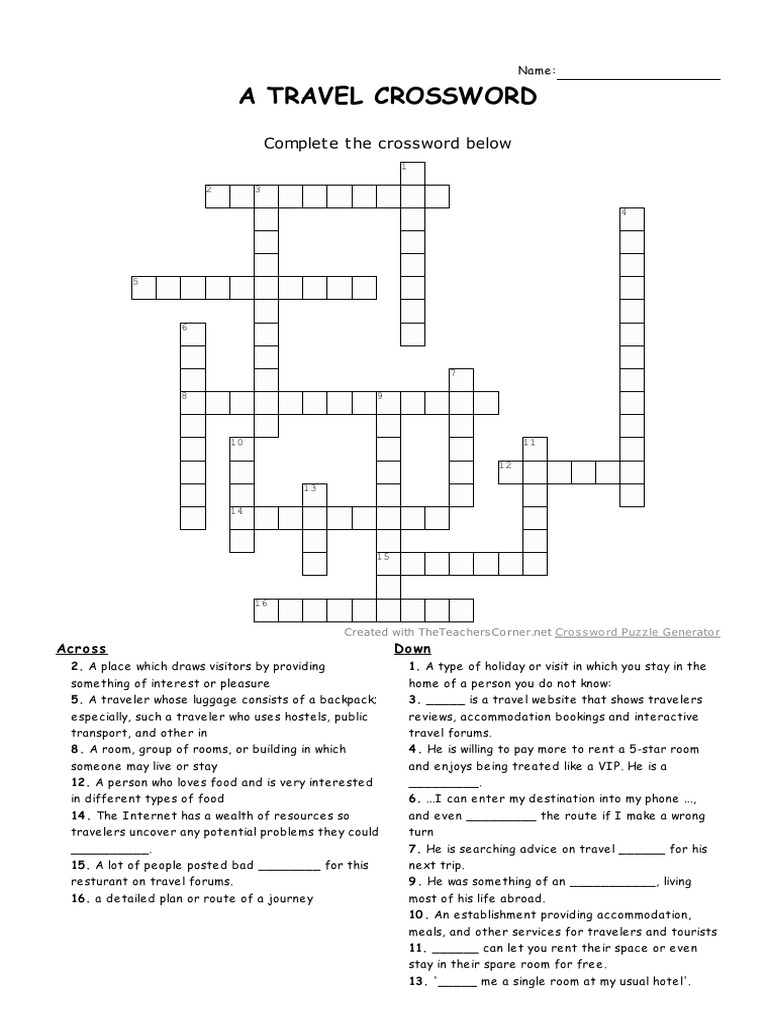 Crossword SHEET PDF