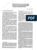 Consideraciones en Torno A La Uniformidad en La Aplicación de Las Normas Procesales de Los Órganos Jurisdiccionales