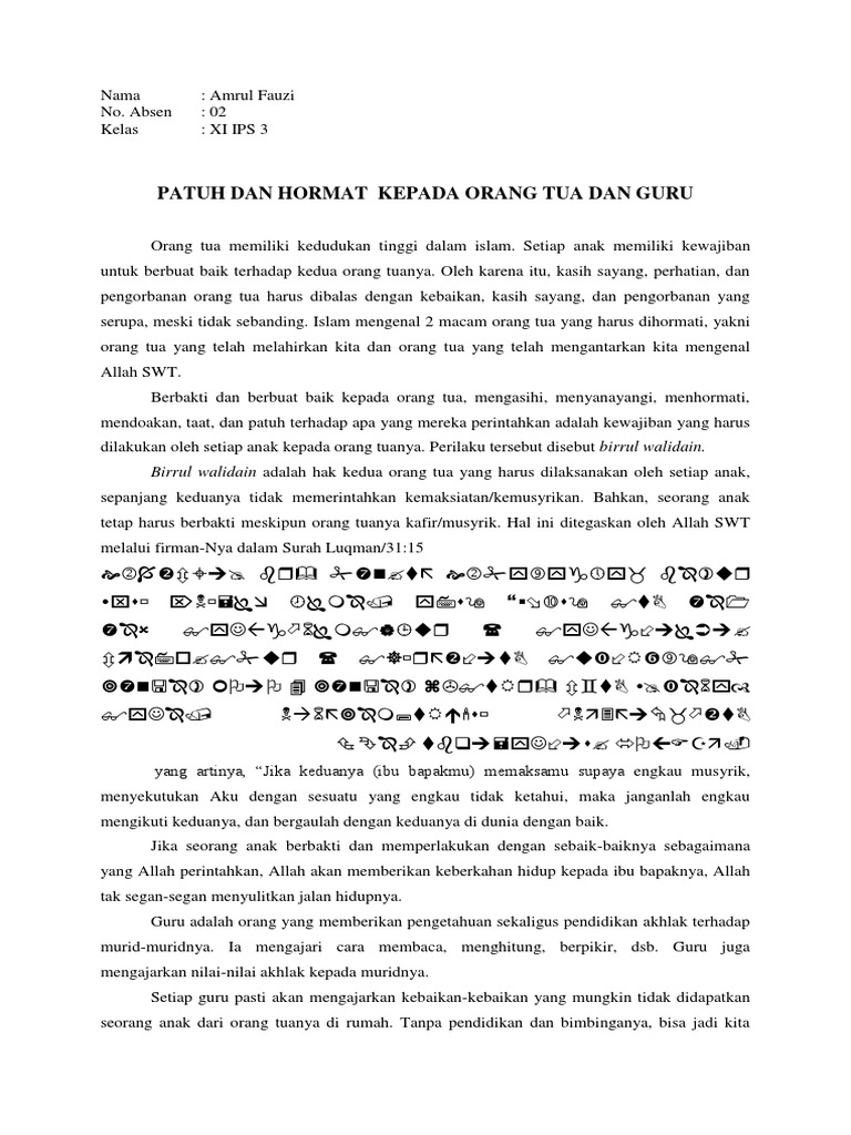 Artikel Patuh Dan Hormat Pada Ortu Dan Guru