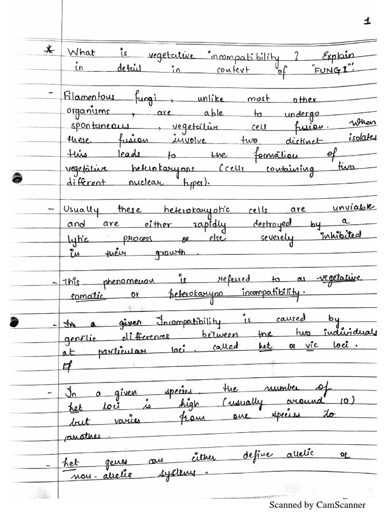 Vegetative Incompatibility | PDF