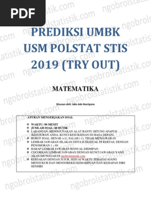 Prediksi Umbk Usm Polstat Stis 2019 Pdf
