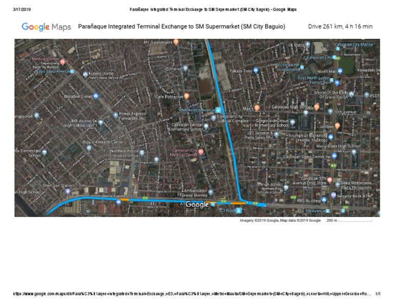 Drive 261 KM, 4 H 16 Min Parañaque Integrated Terminal Exchange To SM ...