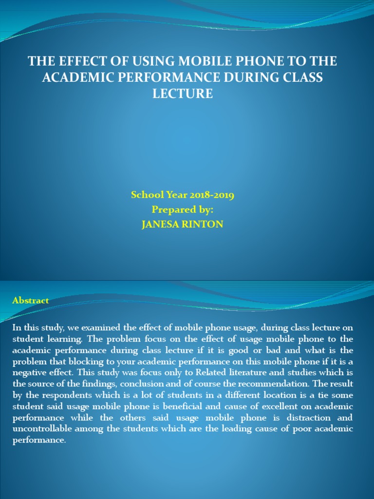 Mobile Phones' Impact on Student Performance | PDF | Mobile Phones ...