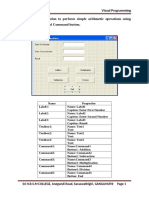 Visual Programming 1. Design An Application To Perform Simple Arithmetic Operations Using Textbox, Label and Command Button