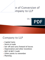 Taxation of Conversion of Company To LLP