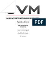 Agresión y Defensa: Jorge Luis Pérez Díaz 440158905 Reporte Inmune Quest Dra. Erika Coronado 3er Semestre