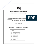 Punjab National Bank: Online Test For Recruitment of Specialist Officer