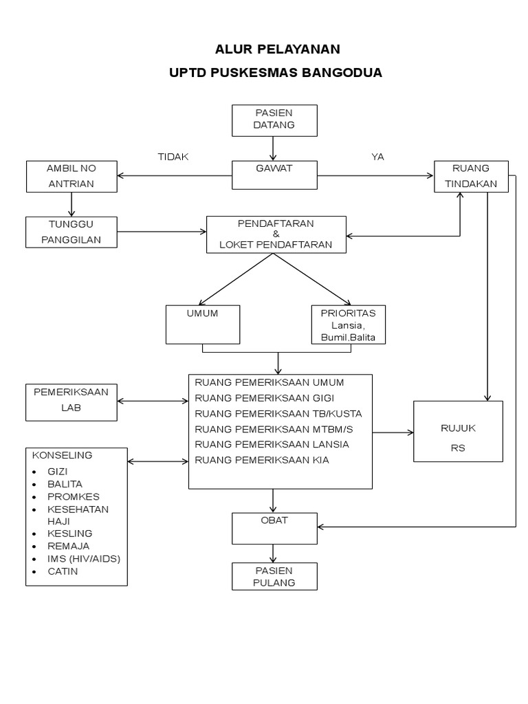 Diagram Alur Pelayanan Puskesmas 2019 | PDF