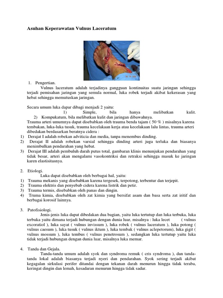 Asuhan keperawatan vulnus laceratum pdf