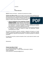 Modelo Derecho de Petición Reclamando Prestaciones Sociales en Proporcion Al Tiempo de Servicio