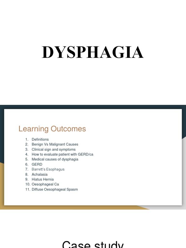 Medical Causes of Dysphagia - Evaluation and Diagnosis of GERD and ...