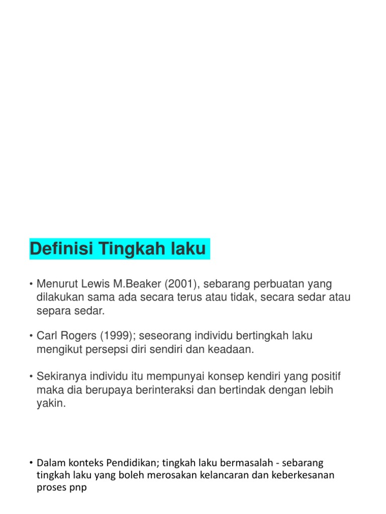 Masalah Tingkahlaku Pdf