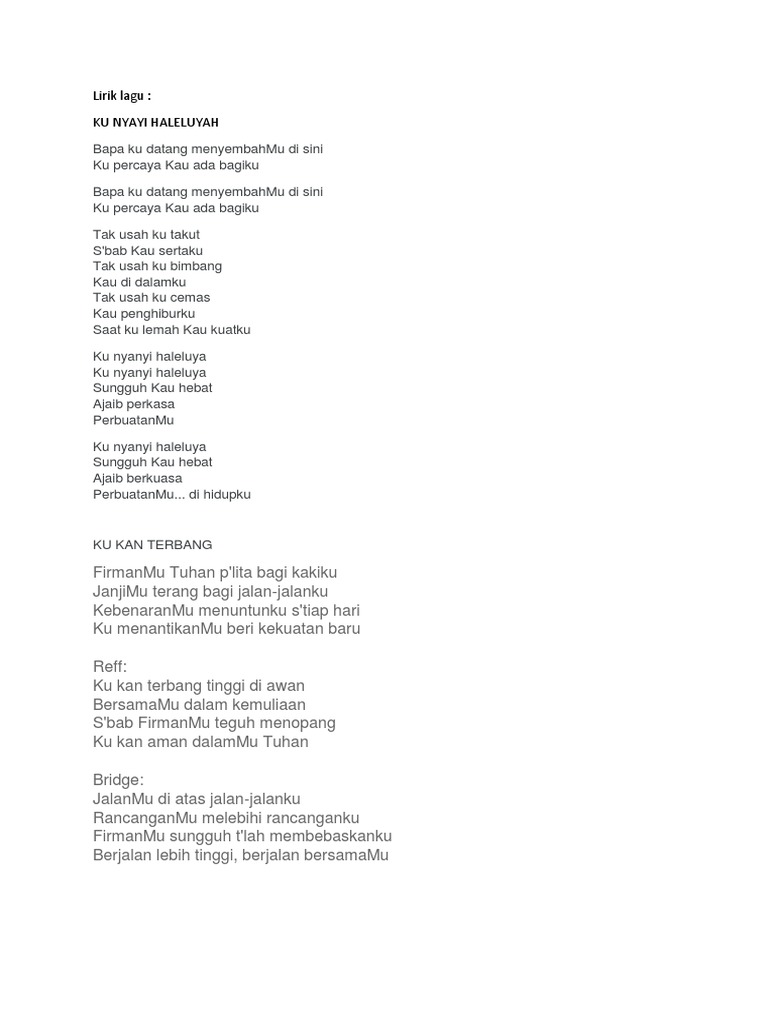 Lirik Lagu Kpi Pdf