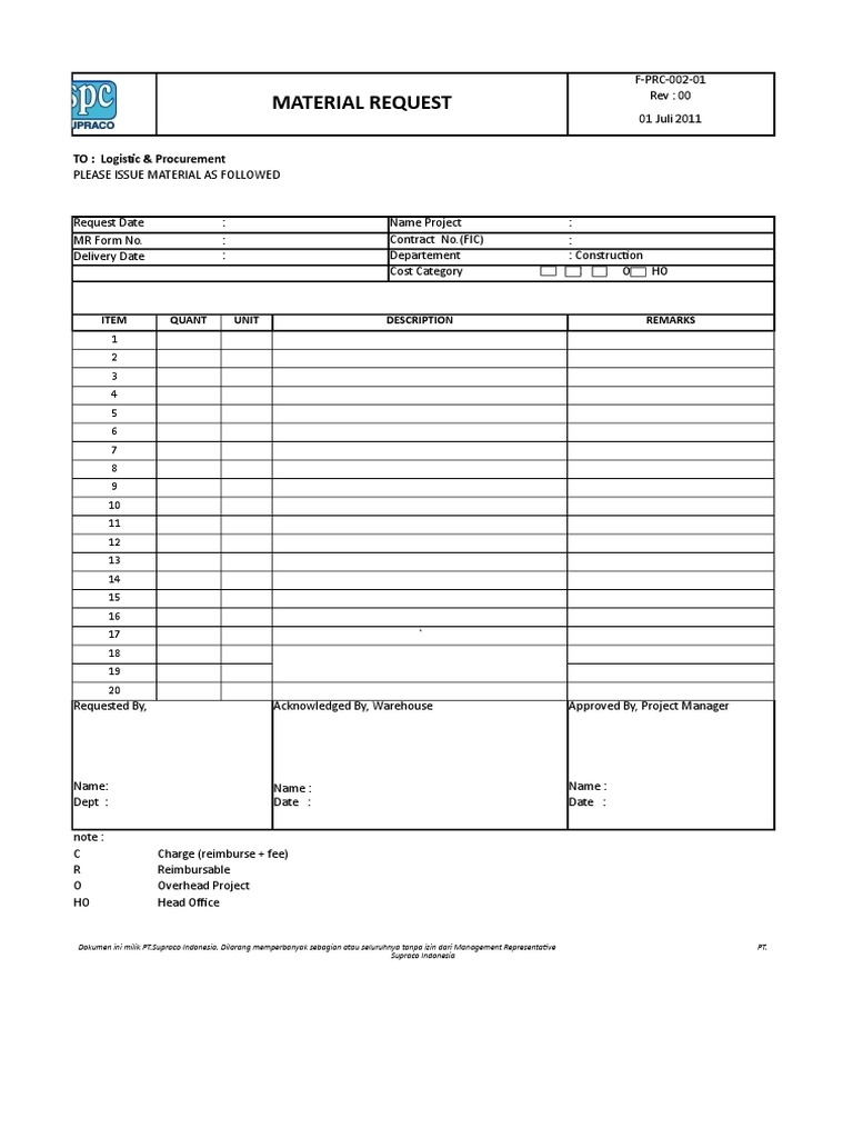 Draft Material Request | PDF | Supply Chain Management | Business