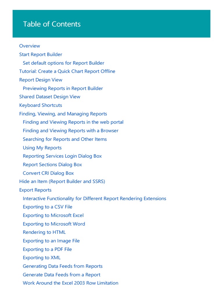 Report Builder PDF | PDF | Share Point | Microsoft Sql Server