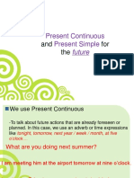 Present Continuous and Present Simple for future plans