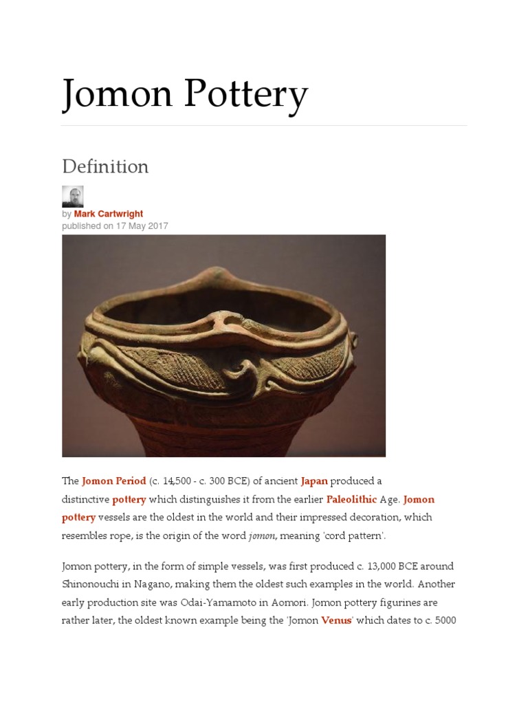 Jomon Pottery: Mark Cartwright | PDF | Pottery | Handicrafts
