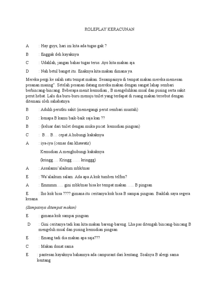 Roleplay Keracunan | PDF