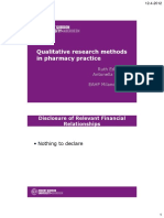 Qualitative Research Methods in Pharmacy Practice: Disclosure of Relevant Financial Relationships