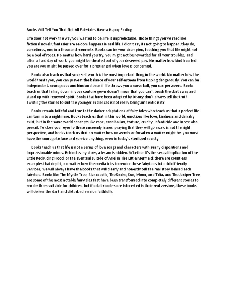 Books Will Tell You That Not All Fairytales Have A Happy Ending PDF