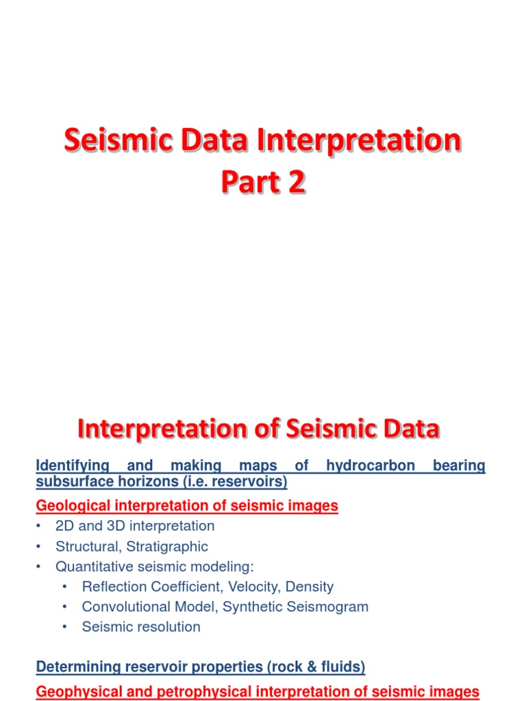 Seismic Data Interpretation Techniques | PDF | Reflection Seismology ...
