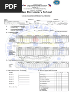 Biga Elementary School: Socio/ Academic/ Anecdotal Record