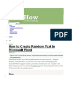 How To Create Random Text in Microsoft Word: Steps