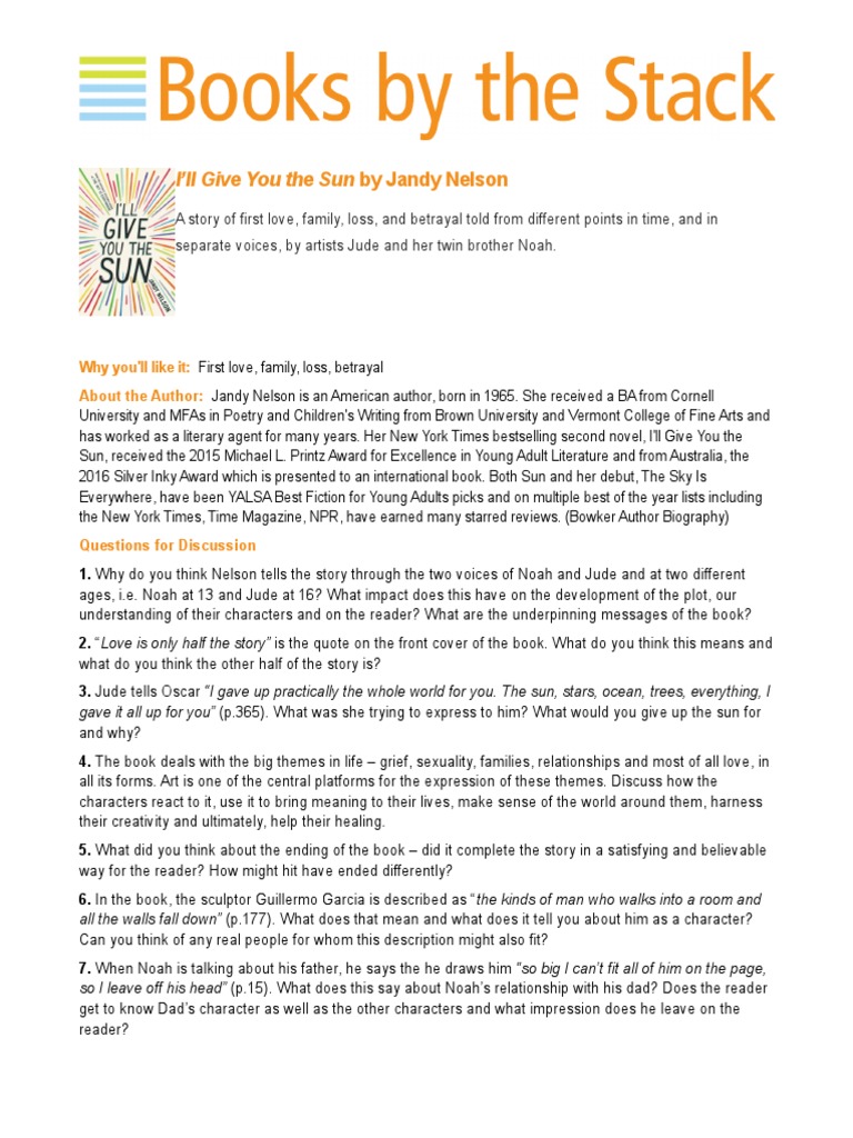 I'Ll Give You The Sun PDF Books